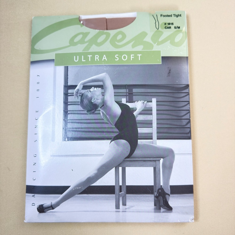 Capezio 1815 Ultra Soft Footed Dance Tights Caramel CAR Small Medium S/M NEW